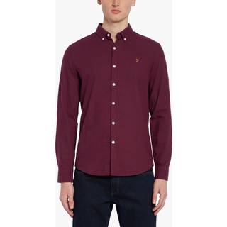 Farah Brewer Slim Fit Shirt Burgundy