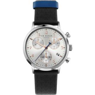 Ted Baker Cosmop Black Eco-Leather Strap Silver Dial Men's Watch BKPCSS3019I