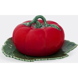 Bordallo Pinheiro Kitchen And Tools - 'Tomate' butter dish in multicolour earthenware