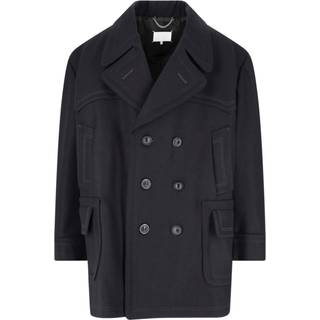 Maison Margiela Wool-blend peacoat - black - EU 52