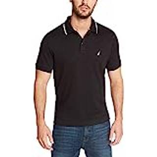 Nautica m?nds klassiske fit kort?rmet dobbelt tip krave polo shirt ?gte sort 3x-stor