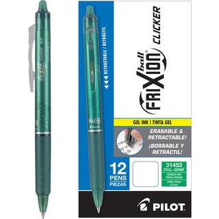 Pilot Frixion Clicker Sletning Gel Pens Fin Point 0,7 mm pakke med 12 gr?nne