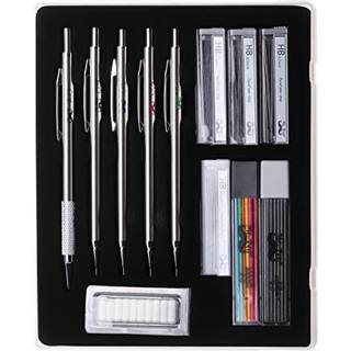 Mr. Pen-metal mekanisk blyant s?t med bly- og viskel?derp?fyldning 5 St?rrelser 0,3 0,5 0,7 0,9 2 mm Udkast til skitsearkitektur Tegning af metal