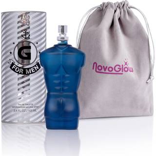 Novoglow Blue for Men - 3.4 fl oz eau de parfum spray til mænd - langvarig varm maskulin og krydret duft lugter frisk hele dagen lang gave til mæ