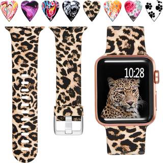 Laffav kompatibel med Apple Watch Band 42mm 41mm 40 mm 38mm for kvindelige mænd Soft Silicone Fadeless Pattern Print armbånd til IWatch Series 10