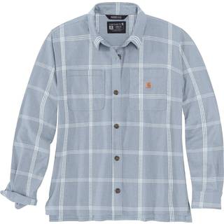 CARHARTT® MIDWEIGHT FLANNEL L/S PLAID SHIRT (WOMANS) NEPTUNE BLUE SIZE XL