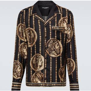 Dolce&Gabbana Printed silk twill shirt - black - EU 39