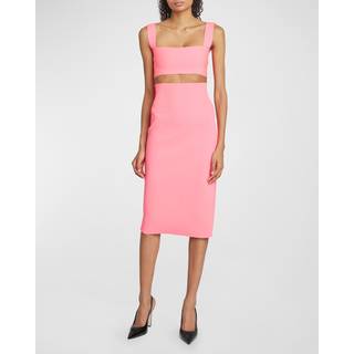 Victoria Beckham VB Body high-rise knit midi skirt - pink - M