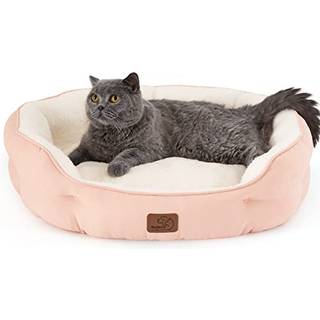 Sengesure hundesenge til små hunde - runde kattebed til indendørs kattevaskbar kæledyrseng til hvalp og killing med slipbestandig bund 25 tommer