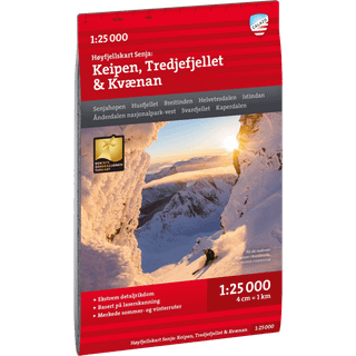 Calazo förlag Høyfjellskart Senja: Keipen, Tredjefjellet & Kvænan 1:25.000 NoColour, OneSize