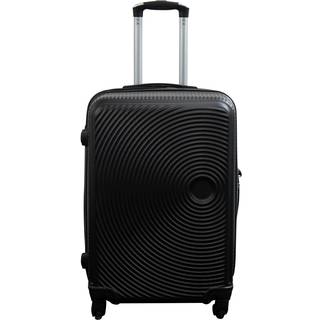 Kuffert - Str. Medium - Hard case kuffert - Sorte cirkler - Smart billig rejsekuffert