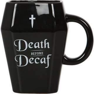 "Death before Decaf" Kaffeebecher in Sargform 12,5cm
