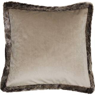 Paoletti Riva Paoletti Taupe Beige Kiruna Faux Fur Trim Polyester Filled Cushion