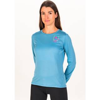 Asics Fujitrail LS Top Dame L - Hurtigttørrende & Åndbar Langærmet Løbetrøje - Blå