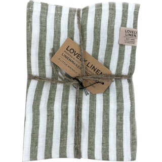 Lovely Linen Misty Viskestykke Edge - Viskestykker Hør Jeep Green - TL0671