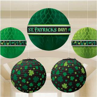 St. Patricks Day Wabenball Deko 5-tlg.