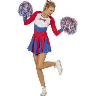 Cheerleader Damen Kostüm rot-blau 38