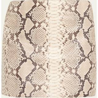 MK Python Embossed Leather Mini Skirt - Natural - Michael Kors - EU38