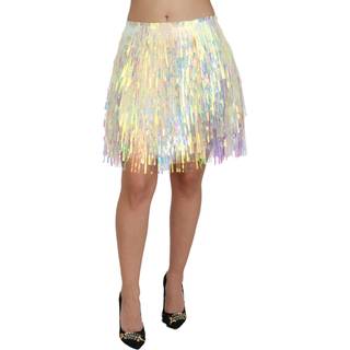 Dolce & Gabbana Multifarver Iridescent Fringed Tulle Skirt