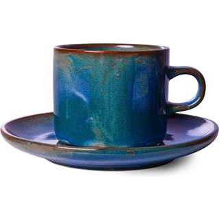 HKliving Home Chef kop med underkop 22 cl Rustic blue