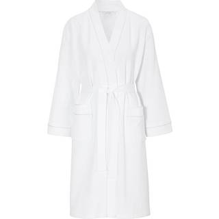 Damella Waffle Knit Robe - White - Small