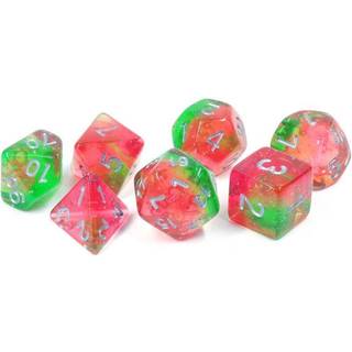 Glow in the Dark - Lotus Glowworm Dice Set - Rollespilsterninger - Sirius Dice