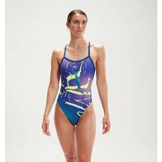 Women's Club Training Turnback Swimsuit Blue/Lilac
