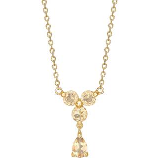 Carré Jewellery Carré Guldbelagt kæde med Champagne Kvarts FC 4438 CHQ 38+2,5+2