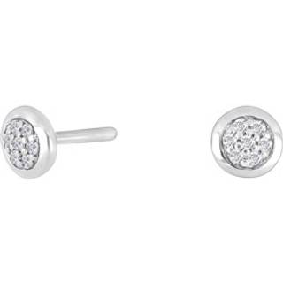 Siersbøl 14kt. hvidguldsørestikker pave med diamant på i alt 0.045ct W/SI