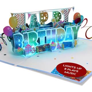 100 Hilsen Birthday Cards With Lights & Music - Tillykke med f?dselsdagskort Mor f?dselsdagsgave til s?n Birthday Cards Women & Men 1 Pop Up Birt