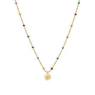 Estella Bartlett CZ Pendant Rainbow Beaded Halskædeen