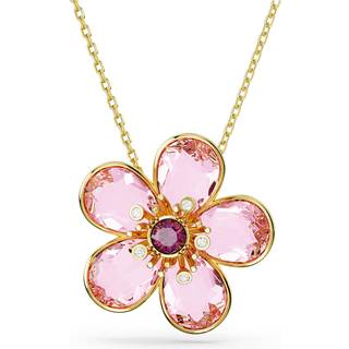 Florere Anhänger, Blume, Klein, Rosa, Goldlegierungsschicht