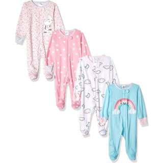 Gerber Baby Girls 4 Pack Sleep 'N Play Footie Overskyet 3-6 mneder