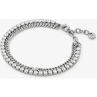 MK Precious Metal-Plated Brass Double Chain Tennis Bracelet - Silver - Michael Kors - ONE SIZE