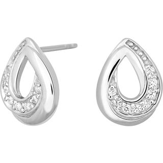 Siersbøl sølvørestikker dråbe med cubic zirkonia