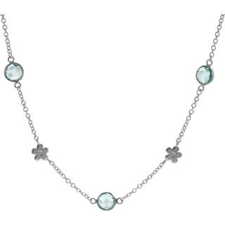 trendor 51347 Kette für Damen 925 Sterlingsilber Collier mit Blauen Quarzen
