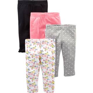 Enkle glæder ved Carter's Baby Girls '4-Pack Pant Black/Gray Hearts/Pink/White Floral 6-9 måneder