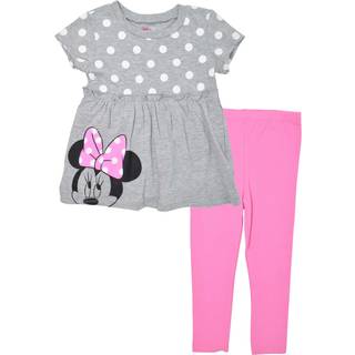 Disney Minnie Mouse Infant Baby Girls Graphic T-Shirt & Leggings Heather Gray/Pink 18 måneder