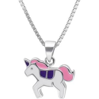 trendor 41684 Mädchen-Halskette Einhorn 925 Silber Collier