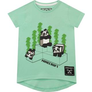 Character Character Green Minecraft Panda Gaming 100% Cotton T-Shirt