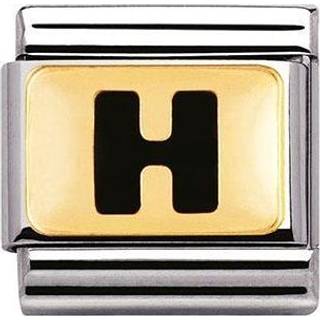 Nomination Classic - SCHWARZE BUCHSTABEN Edelstahl und 18K-Gold (H) - schwarz