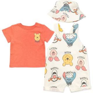 Disney Winnie The Pooh Infant Baby Boys Short overalls French Terry T-Shirt og Hat 3 Piece Outfit Set 24 m?neder