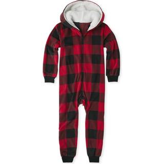 B?rnenes sted 1 stykke familie Matchende juleferie fleece pyjamas s?tter voksen Big Kid Toddler Baby Red/Blk Buff Large