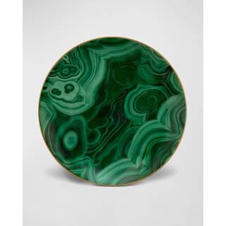 L'Objet Tableware - 'Malachite' dessert plate, set of four in Green, Gold Porcelain