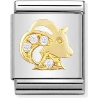 Nomination BIG - STERNZEICHEN Edelstahl, 18K-Gold und Cubic Zirc. (Steinbock) - 032302/10 - weiß