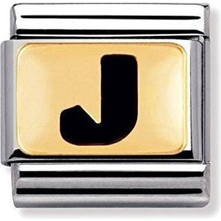 Nomination Classic - SCHWARZE BUCHSTABEN Edelstahl und 18K-Gold (J) - schwarz