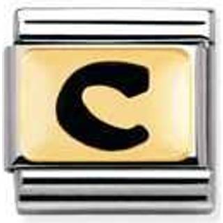 Nomination Classic - SCHWARZE BUCHSTABEN Edelstahl und 18K-Gold (C) - schwarz