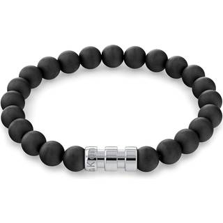 Calvin Klein Jewelry Men's Bracelet Round Perle and Steel Metal Color: Black (Model: 35000104)