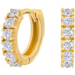 Siersbøl 8kt. guldcreoler med cubic zirkonia 12mm