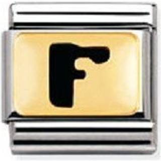 Nomination Classic - SCHWARZE BUCHSTABEN Edelstahl und 18K-Gold (F) - schwarz